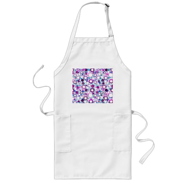 Tablier Long Jolies fleurs colorées soleils motifs (Devant)