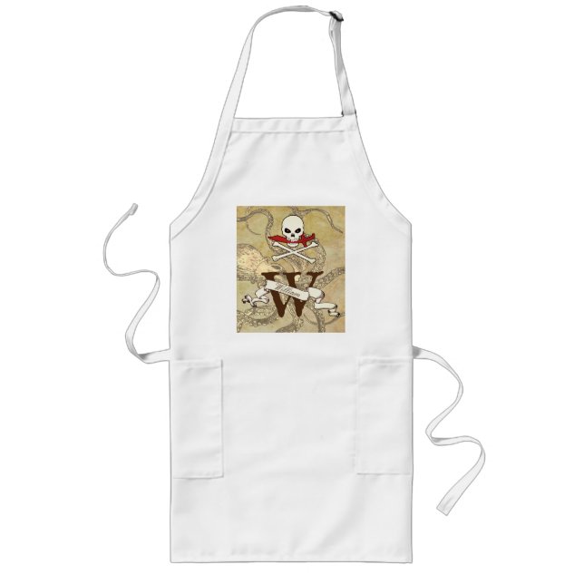Tablier Long Jolly roger Monogramme initial (Devant)
