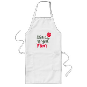 Tablier Long Joyeuse fête des mères 2025 je t'aime maman T-SHIR