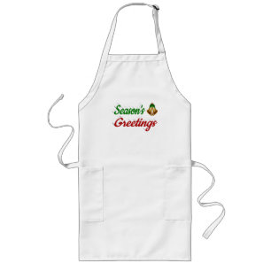Tablier Long Joyeuses Fêtes Bells Noël rouge vert script