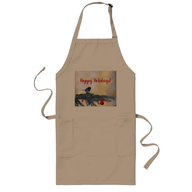 Tablier Long "Joyeuses fêtes !" La cuisson ! (Devant)