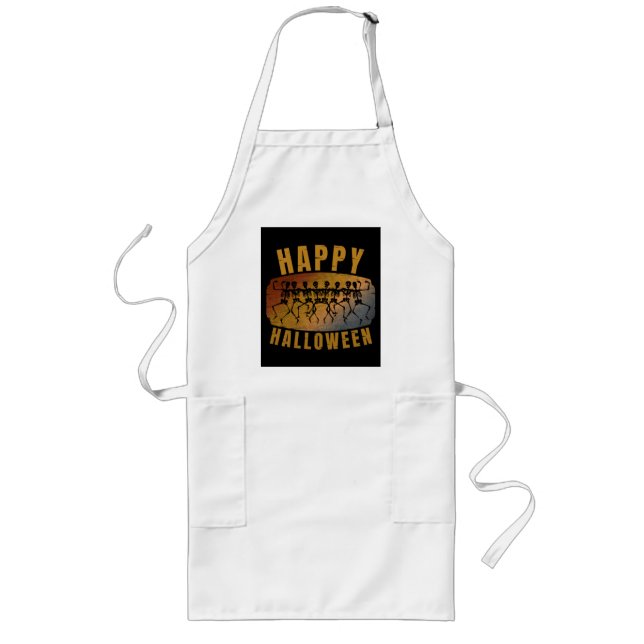 TABLIER LONG JOYEUX HALLOWEEN SQUELETTE DANSEUR (Devant)