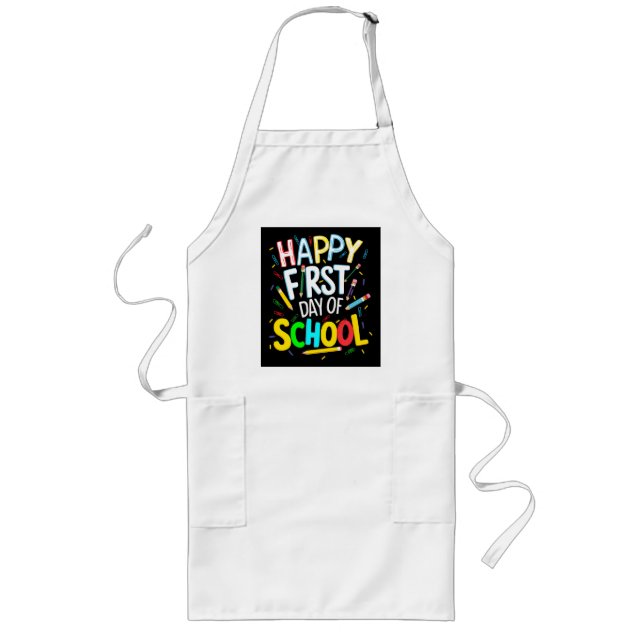 Tablier Long Joyeux premier jour de rentrée scolaire (Devant)