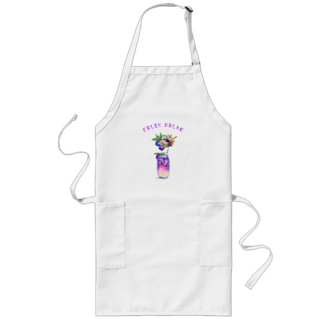 Tablier Long Jus de bleuets Cool Boire des fruits Apron (Devant)