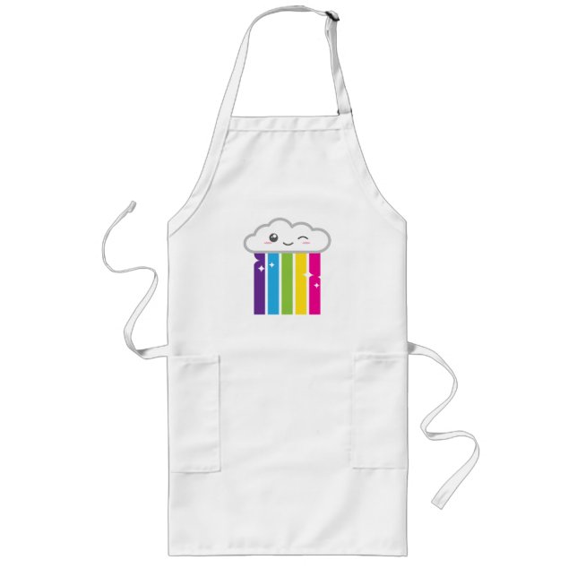 Tablier Long Kawaii Cloud et Rainbow Apron (Devant)