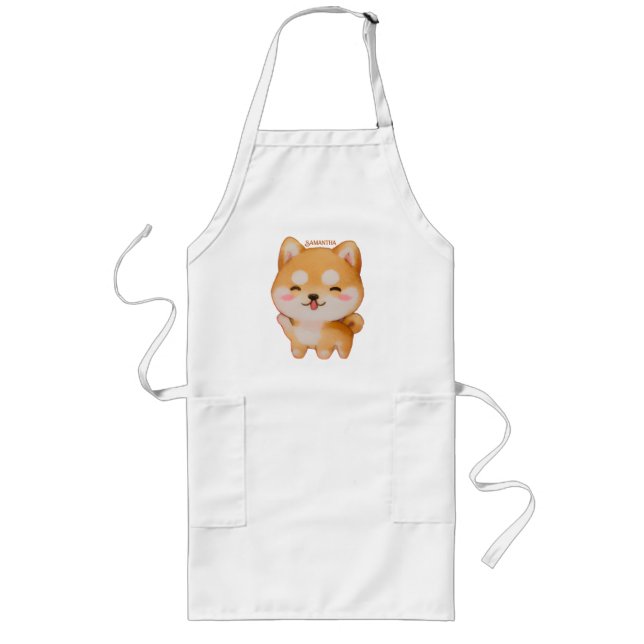 Tablier Long Kawaii Smiling Cartoon Style Shiba Inu (Devant)