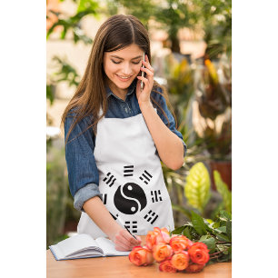 Tablier Long La balance : Ba Gua, huit trigrammes yin yang TCM