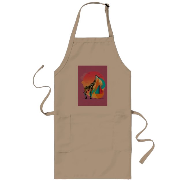 Tablier Long La Giraffe Peinte | Logo artistique et dynamique D (Devant)
