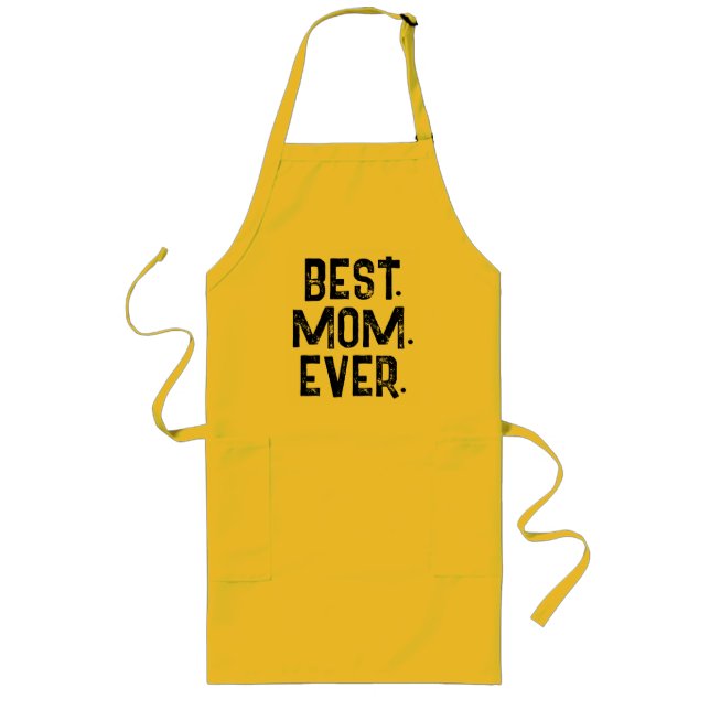 TABLIER LONG LA MEILLEURE MOM TOUJOURS BLANCHE TYPOGRAPHIE (Devant)