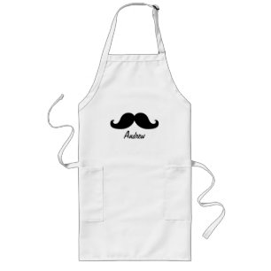 TABLIER LONG LA MEILLEURE MOUSTACHE NOIRE PERSONNALISÉE
