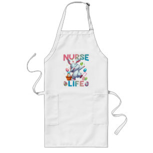 Tablier Long La vie de infirmière mignonne Dabbing Lapin de Pâq