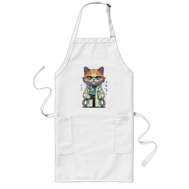 Tablier Long Laboratoire de chat ciblé (Devant)