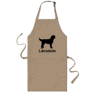Tablier Long Labradoodle avec le texte frais (dans le noir)