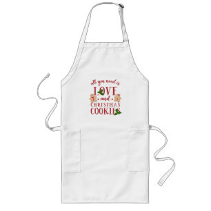 Tablier Long L'amour et les cookies de Noël sont tout ce dont v