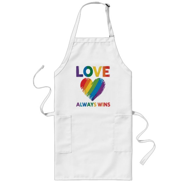 Tablier Long L'amour gagne toujours LGBT (Devant)