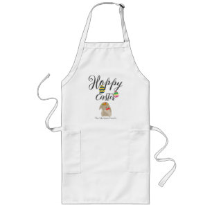 Tablier Long lapin de Pâques simple Joyeux Famille de Pâques