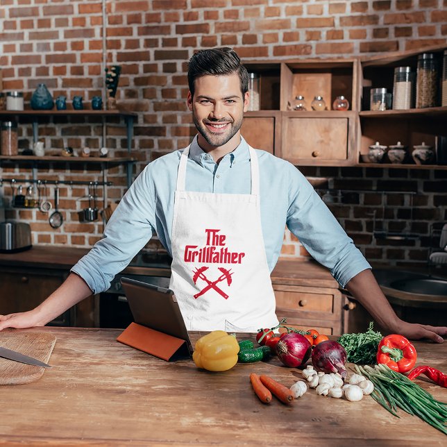 Tablier Long Le Grillfather Aux Chiens Chauds (Person wearing apron)