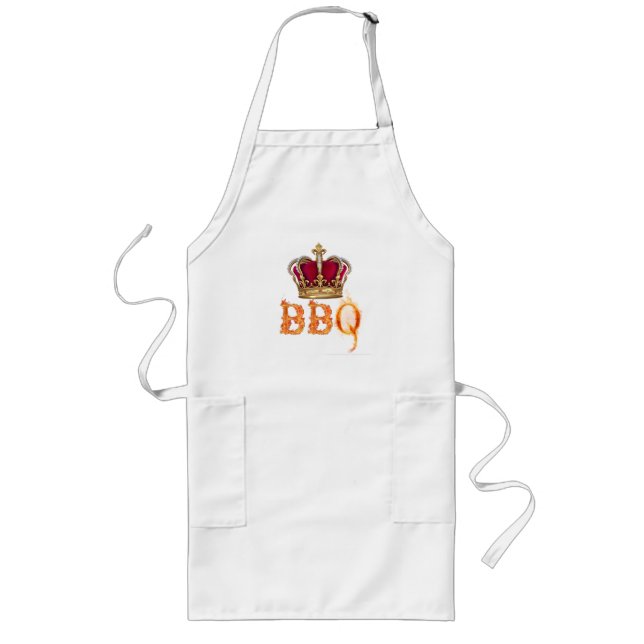 Tablier Long Le Roi Du BBQ Couronne Foodie Papa Pour Hommes (Devant)