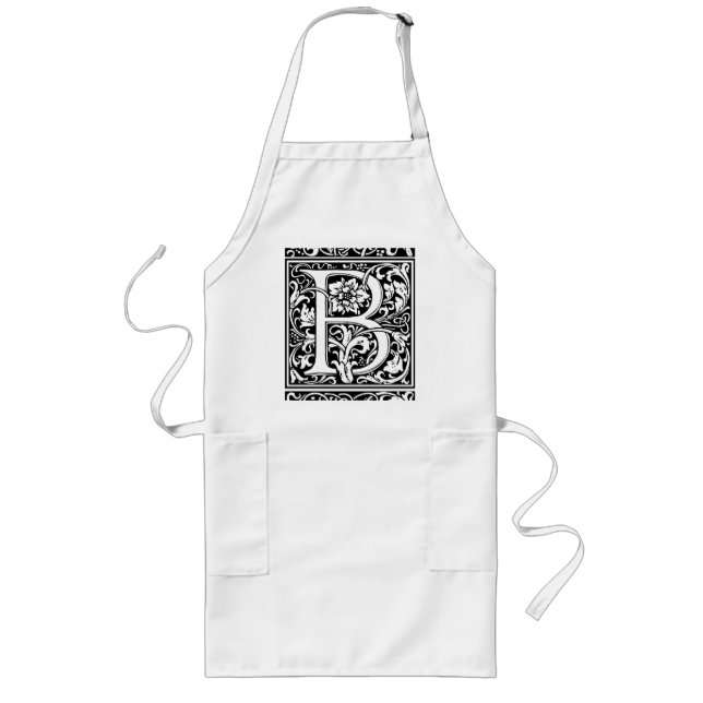 Tablier Long Lettre B Monogramme Médiéval Initiale Vintage (Devant)