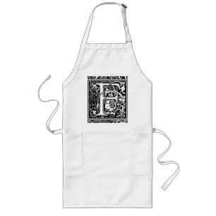 Tablier Long Lettre F Médiévale Monogramme Art Nouveau