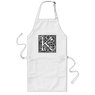 Tablier Long Lettre K Monogramme Art Nouveau Médiéval