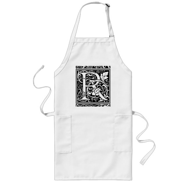 Tablier Long Lettre R Monogramme Art Nouveau Médiéval (Devant)