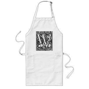 Tablier Long Lettre W Monogramme médiéval Art Nouveau