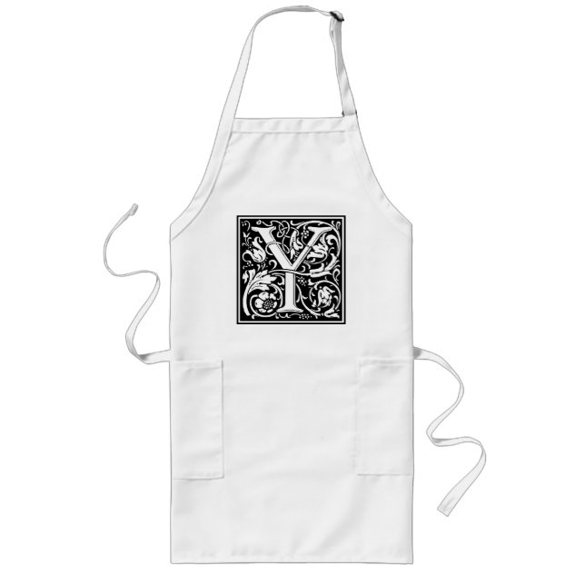Tablier Long Lettre Y Monogramme Art Nouveau Médiéval (Devant)