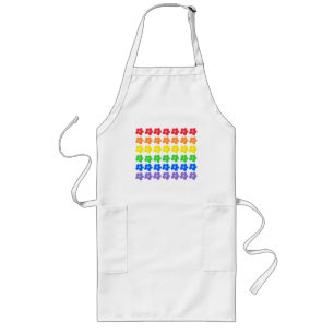 Tablier Long LGBT Rainbow Flowers design Gay pride