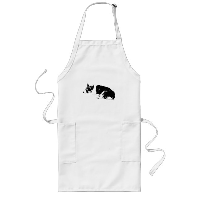 Tablier Long Ligne de cuisine Corgi (Devant)