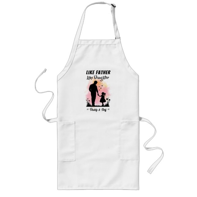 Tablier Long Like Père Like Daughter - Nom personnalisé (Devant)