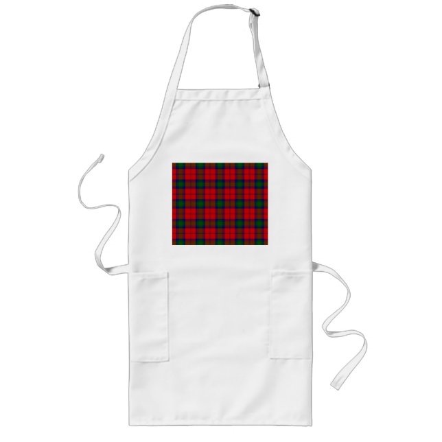 Tablier Long Lindsay tartan rouge vert plaid (Devant)