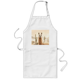 Tablier Long Llama de sable doux avec courant de cactus