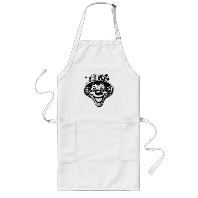 Tablier Long Logo de clown drôle – Casquette à l'envers & langu (Devant)