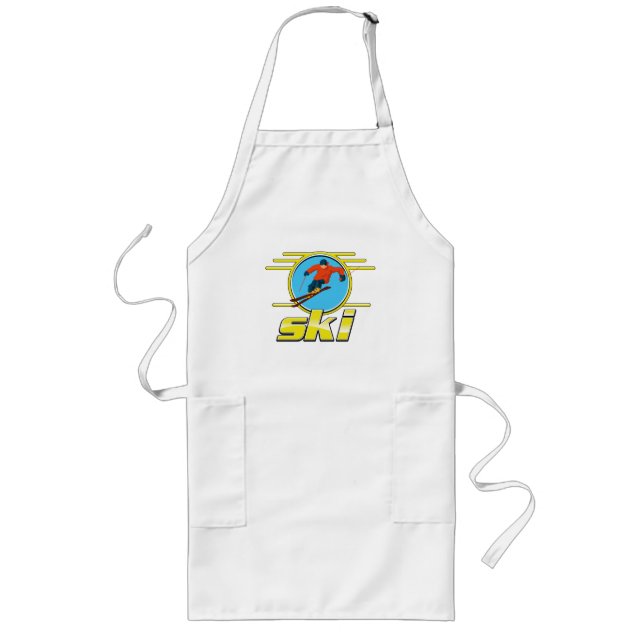 Tablier Long Logo de ski rétro 90 (Devant)