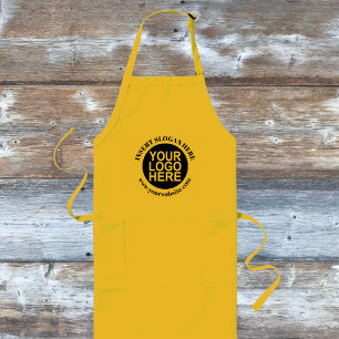 Tablier Long Logo de société personnalisé promotionnel jaune