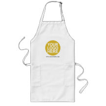 Long White Apron with Company Logo