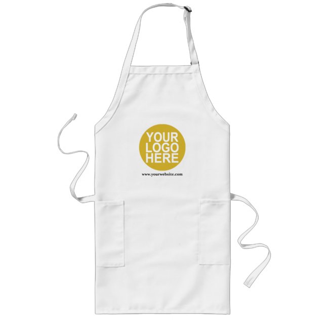 Tablier Long Long White Apron with Company Logo (Devant)