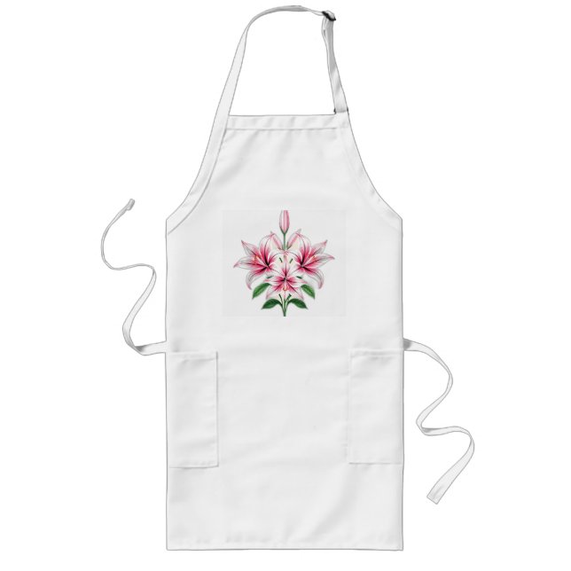 Tablier Long Lys Pastel Pink au style Art déco (Devant)