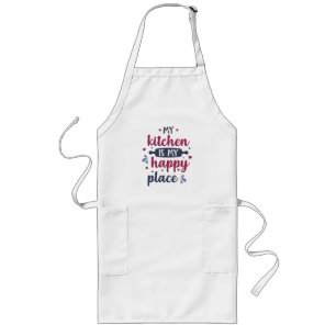 Tablier Long ma cuisine est mon endroit heureux pour adultes ap