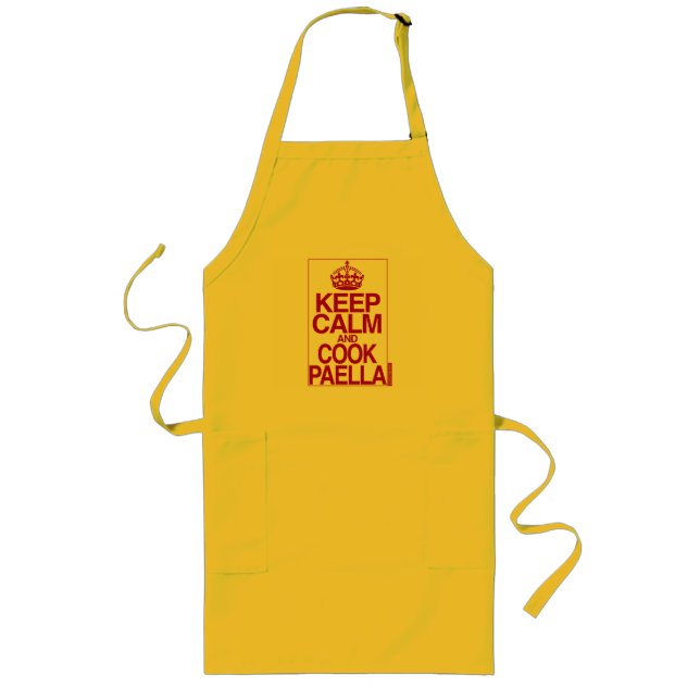 Tablier Long Maintenez Paella calme et de cuisinier (Devant)