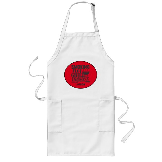 Tablier Long Maître de grillade Funny BBQ personnalisé pour l'a (Devant)