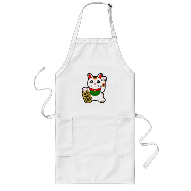 Tablier Long Maneki Neko : Lucky Cat japonais (Devant)