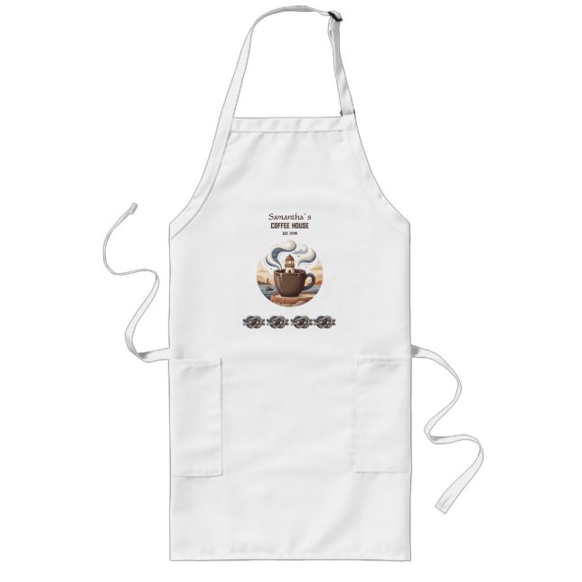 Tablier Long Marchandise de café côtier vintage personnalisée (Devant)