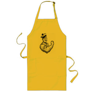 TABLIER LONG MARIN AVEC LE TATOUAGE D'ANCRE