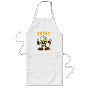 Tablier Long Mascotte du toast à la bière
