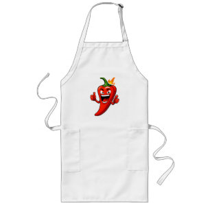 Tablier Long Masque de poivre de feu de dessin animé avec visag