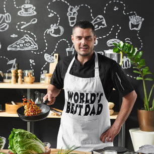 Tablier Long Meilleur papa noir 3d texte