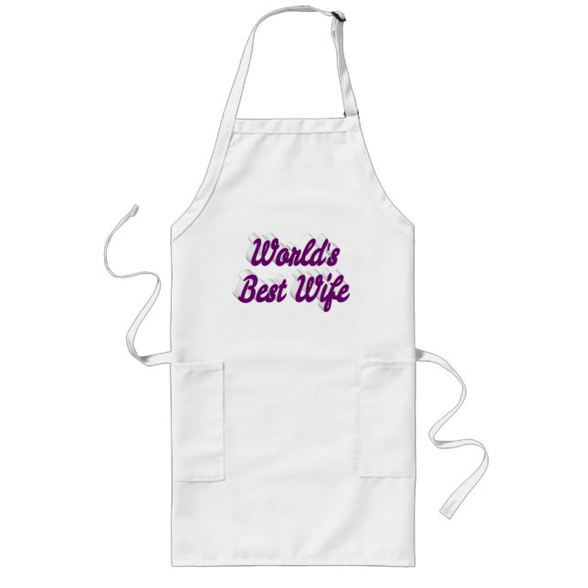 Tablier Long Meilleur texte violet de femme (Devant)
