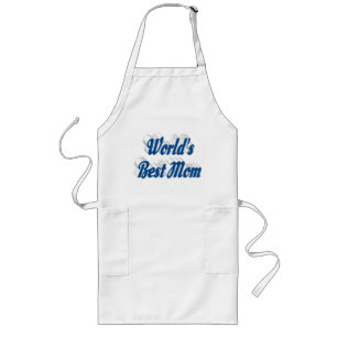 Tablier Long Meilleure maman texte bleu marine